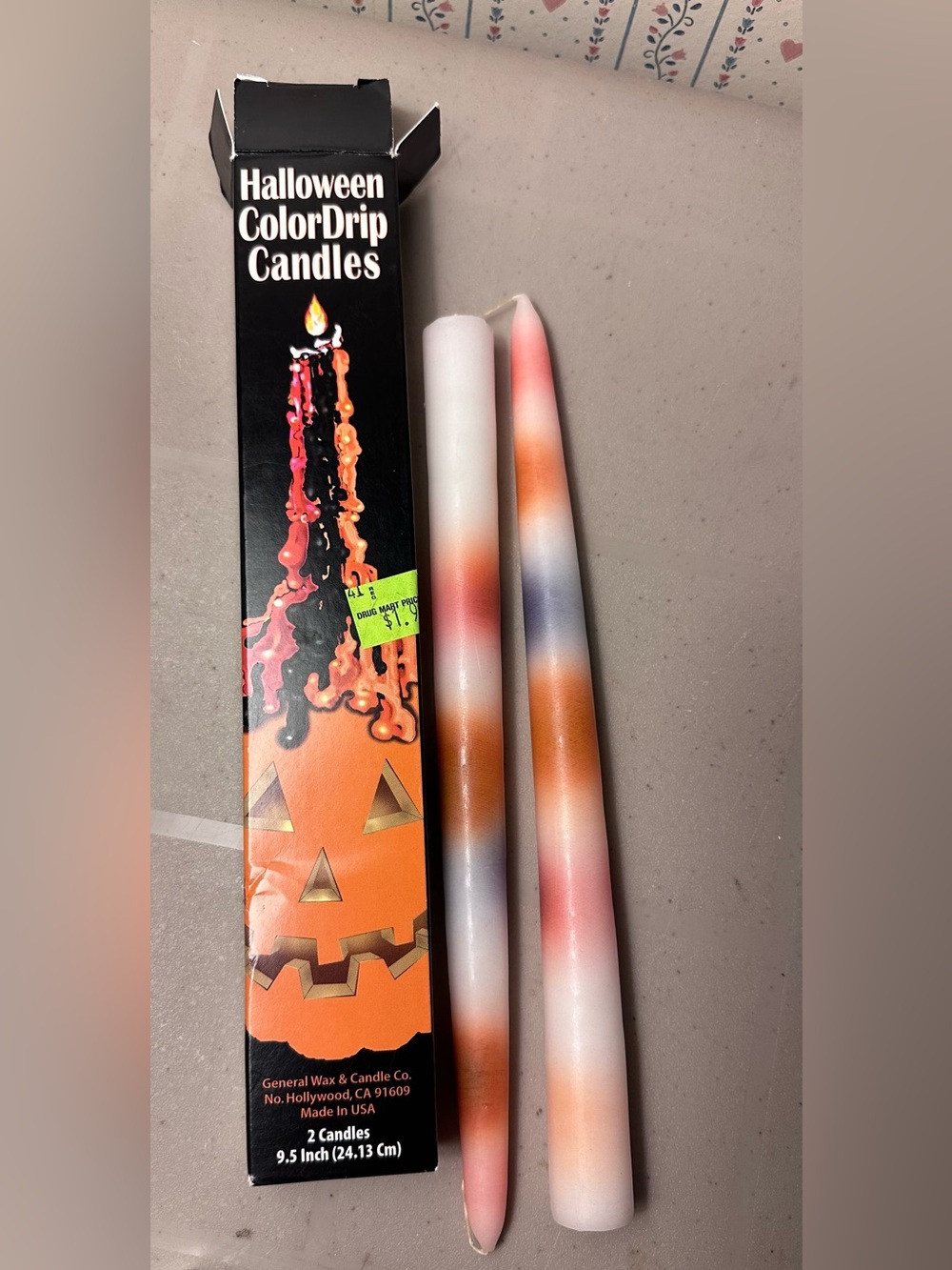 Halloween ColorDrip Candles - Orange, Purple & White -